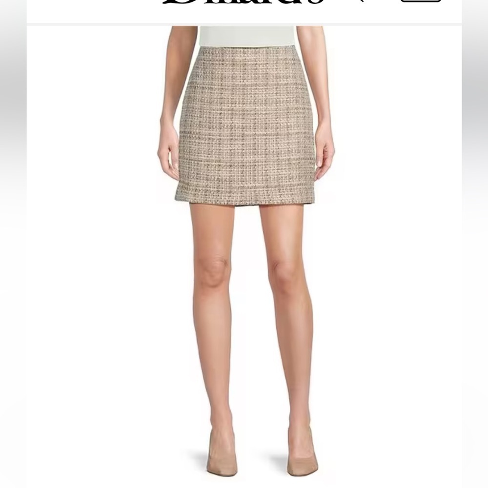 Calvin Klein Beige Tweed Mini Skirt